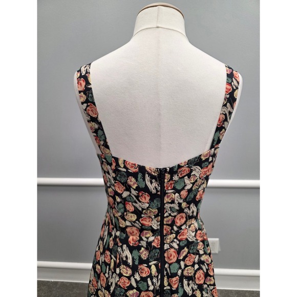 Floral Mini Dress Forever 21+ Plus Size 2X Sleeveless Black Peach Summer - Picture 6 of 9